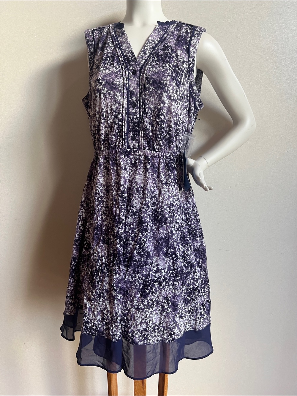 Simply Vera Vera Wang Purple Floral Sleeveless Dress